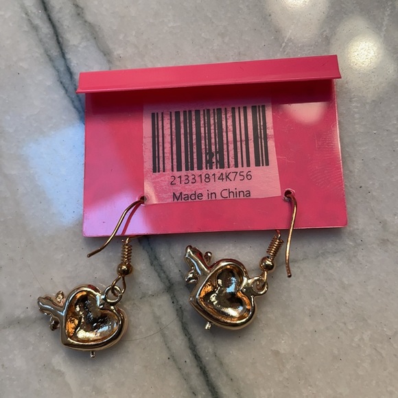 betsy johnson rose earrings eyelashes christmas gift bag gold sparkle enamel - Picture 3 of 3